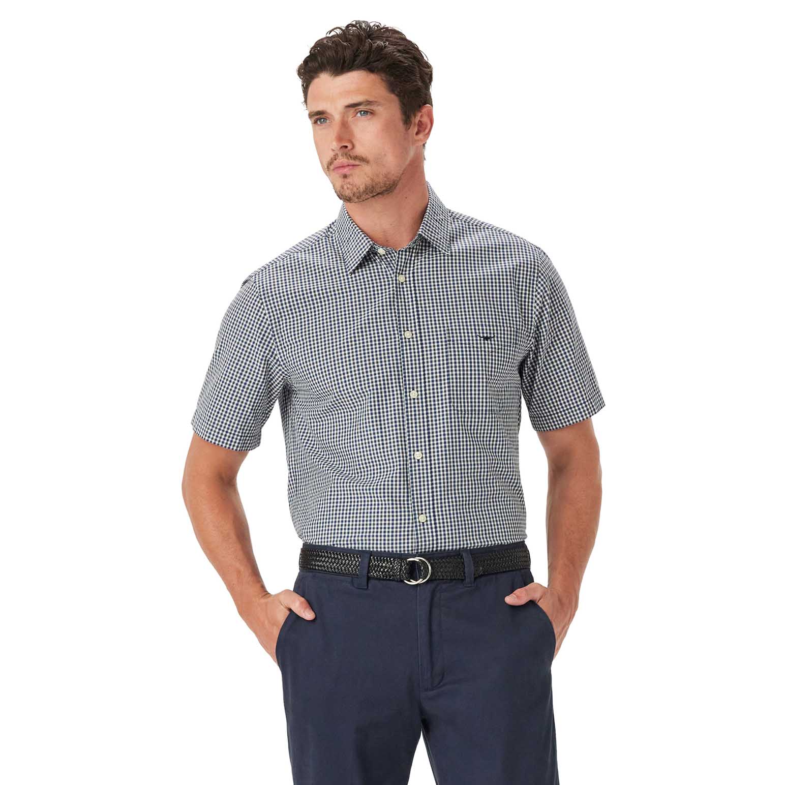 R.M. Williams Classic Poplin Check Ss Shirt